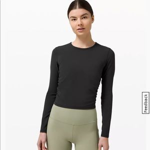 Lululemon all it takes cropped long sleeve black 8